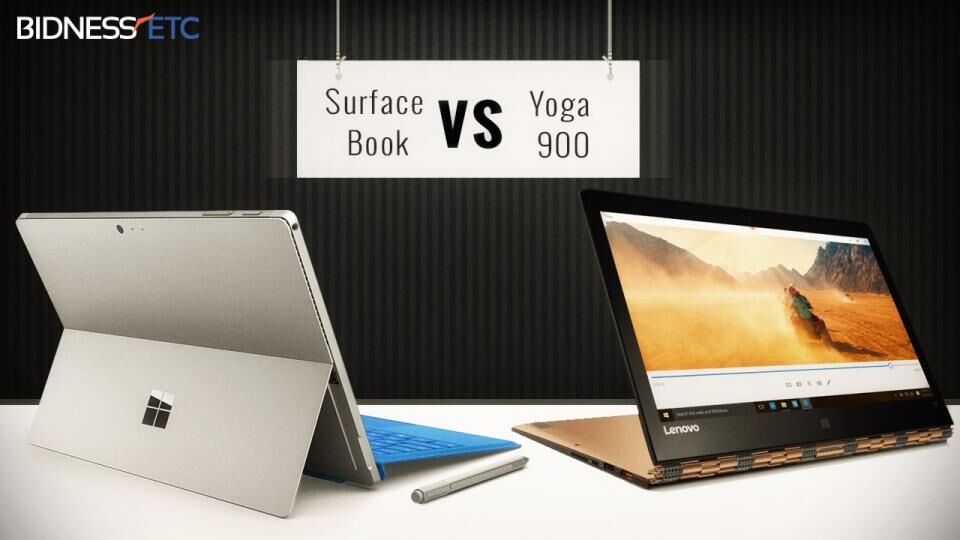 So sánh máy tính bảng lai Microsoft Surface Book và Lenovo Yoga 900