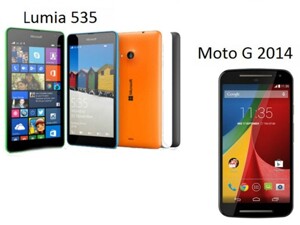 So sánh Microsoft Lumia 535 với Motorola Moto G 2014