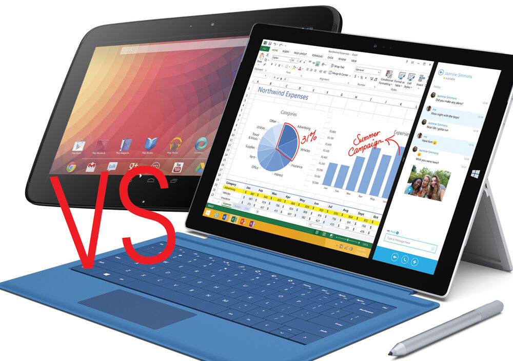 So sánh Microsoft Surface Pro 3 và Nexus 10: máy tính bảng hay laptop “lai”?