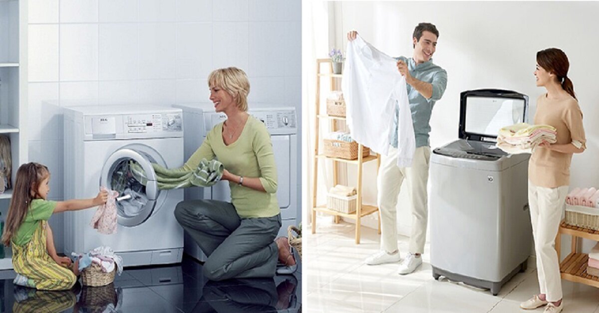 So sánh nên mua máy giặt cửa trên hay cửa trước thì tốt?