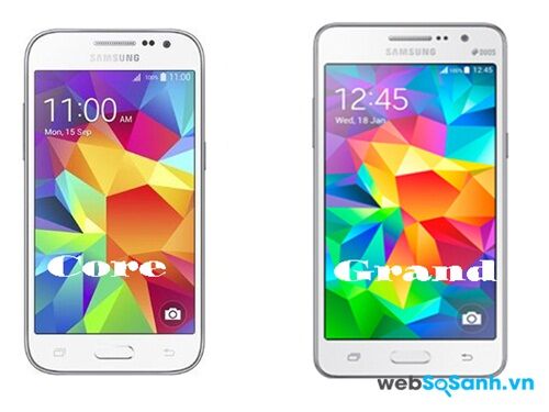 So sánh smartphone tầm trung Galaxy Core Prime và Galaxy Grand Prime của Samsung