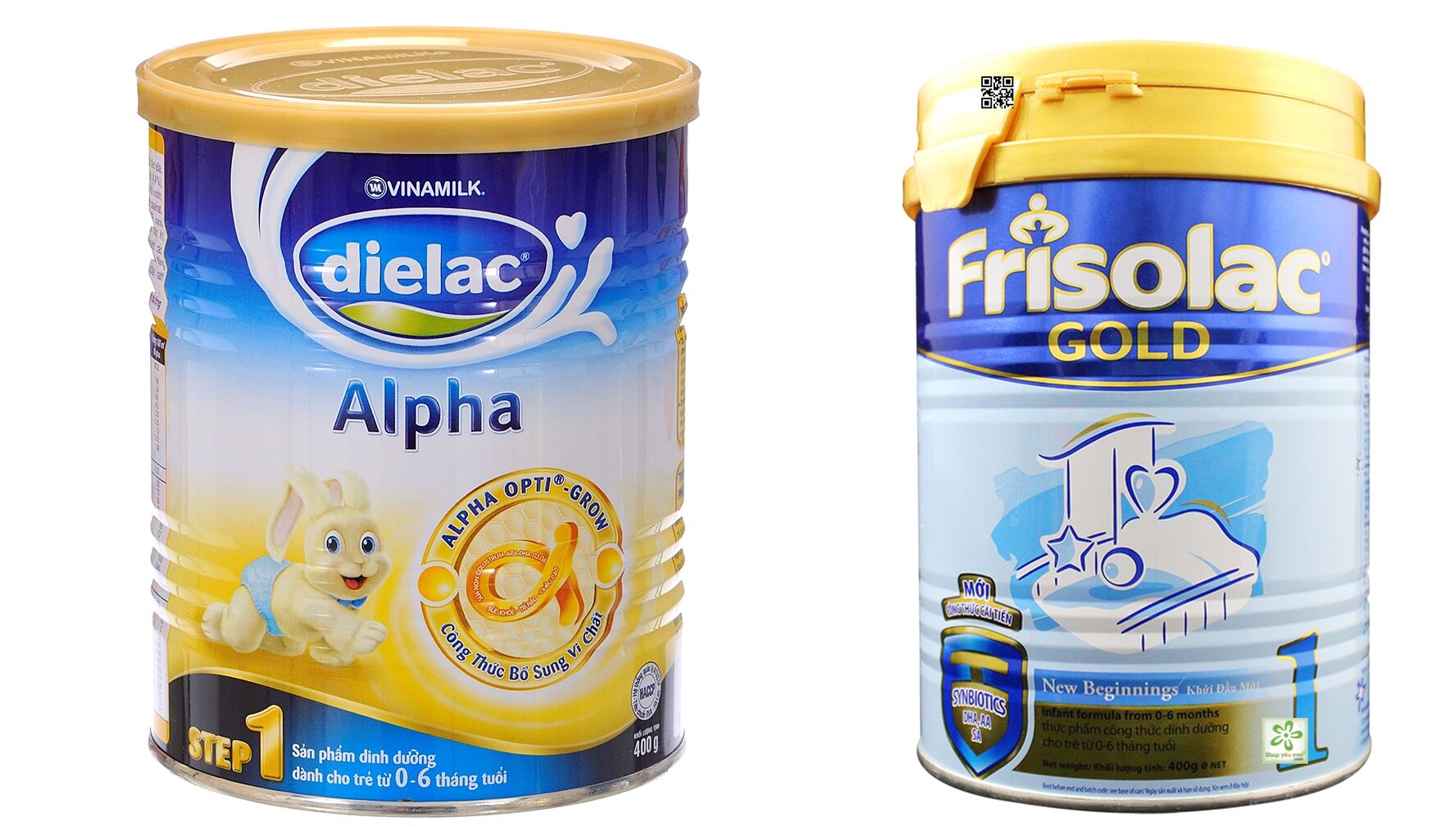 So sánh sữa bột Dielac Alpha Step 1 và Frisolac Gold 1 cho bé từ 0 đến 6 tháng tuổi