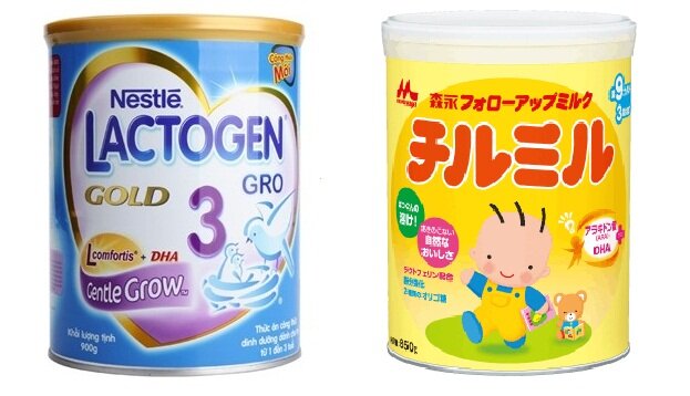 So sánh sữa bột Lactogen và sữa Nhật Morinaga