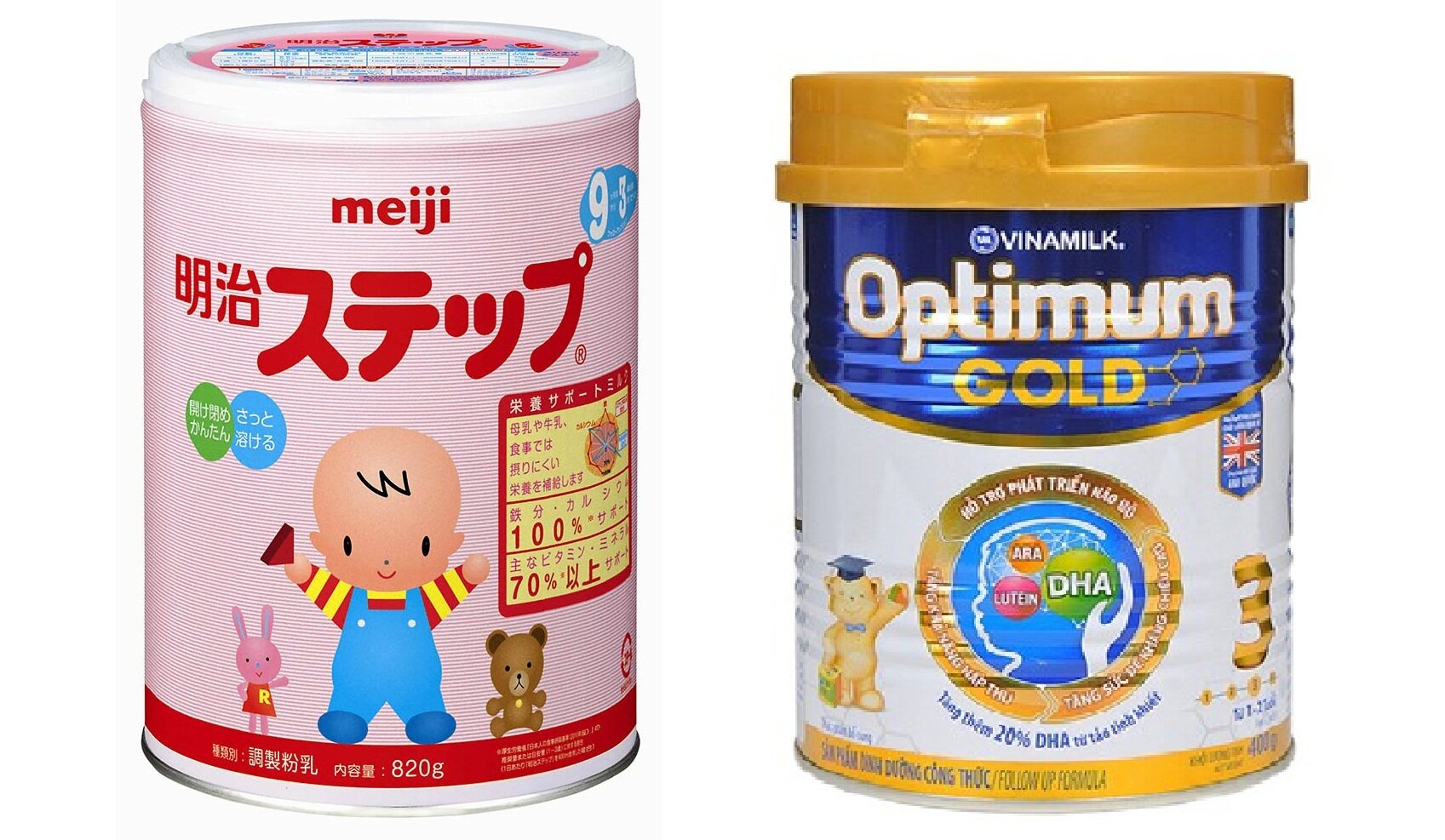 So sánh sữa bột Vinamilk Optimum Gold và sữa bột Meiji – Sữa Việt hay sữa Nhật?