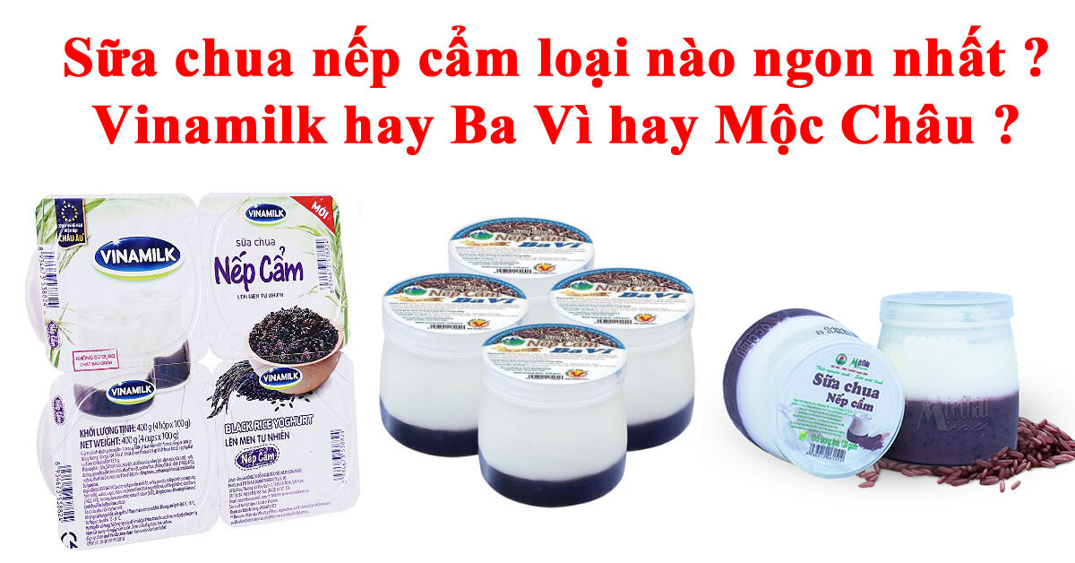 So sánh hộp sữa chua nếp cẩm Ba Vì, Mộc Châu và Vinamilk - Loại này thích hợp nhất ?