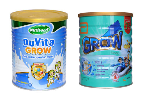 So sánh sữa NuVita Grow của Nutifood với Grow Singapore của Abbott