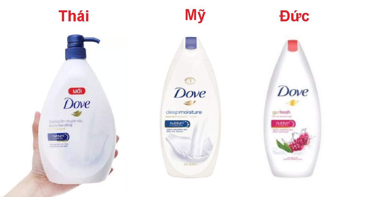 So sánh sữa tắm Dove Mỹ, Đức, Thái - loại nào tốt hơn?