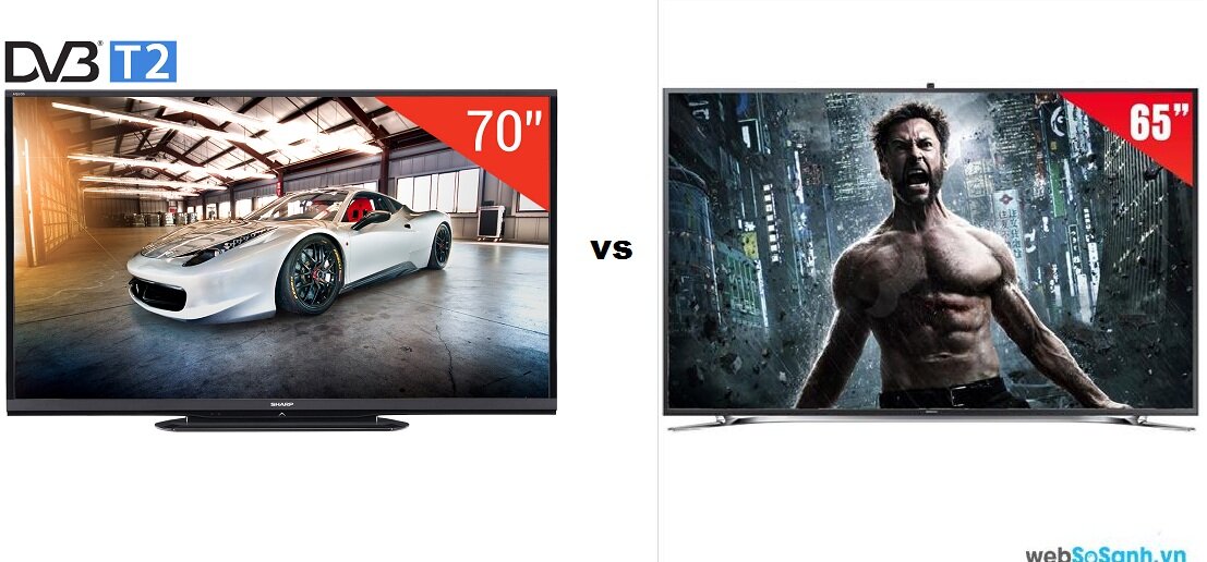 So sánh Tivi LED Sharp LC-70LE650M và Smart Tivi LED 3D Samsung UA65F9000