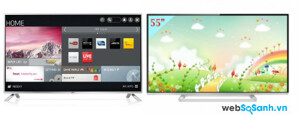 So sánh Tivi LED Toshiba 55L5450V và LG 55LB582T màn hình lớn 55 inch