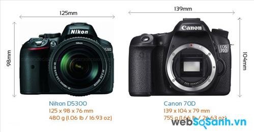So sánh ưu – nhược điểm của máy ảnh Canon 70D và Nikon D5300