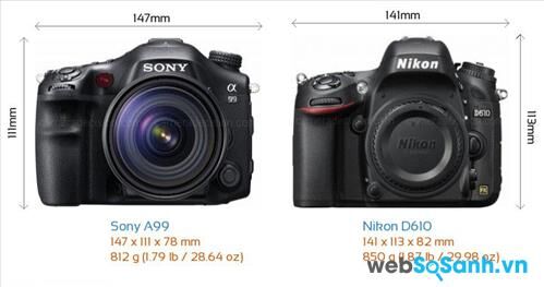 So sánh ưu – nhược điểm của máy ảnh Sony A99 và Nikon D610
