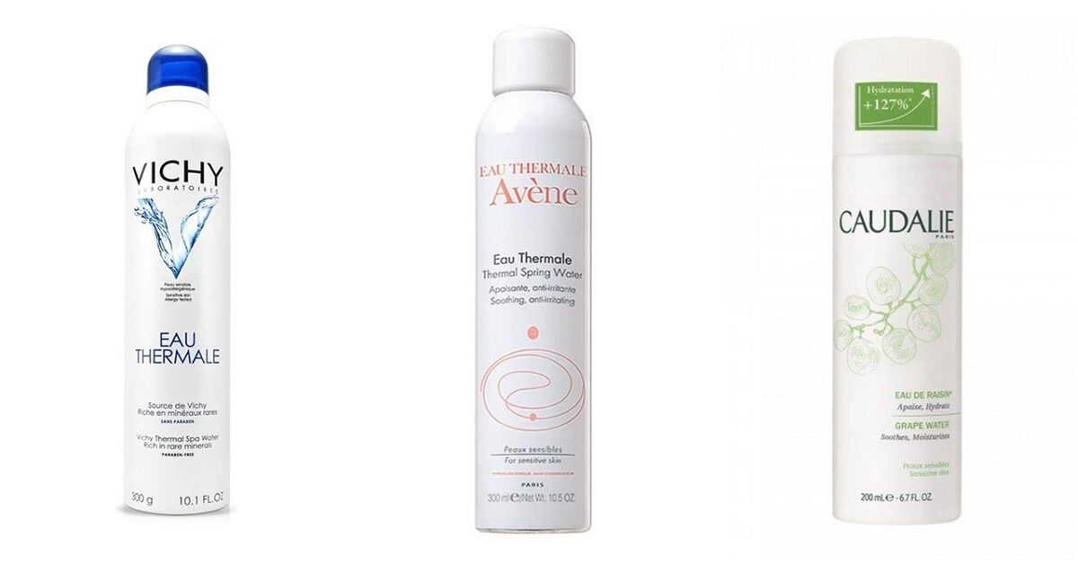So sánh xịt khoáng Vichy 300ml với Avene và Caudalie