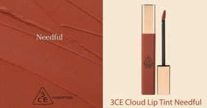 Son kem 3CE Needful Cloud Lip Tint màu đỏ gạch yêu kiều
