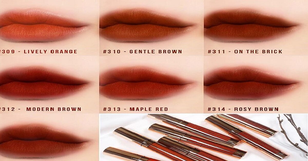 Son kem Chou Chou Professional Matt Lip Color lên màu chuẩn, chất son mịn