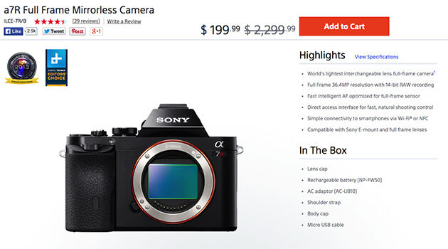 Sony giảm giá "sốc" máy ảnh A7R từ 50 triệu xuống còn 4 triệu