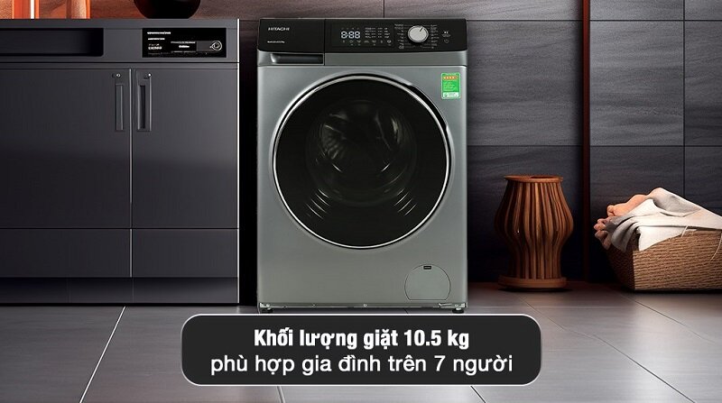 Máy giặt Hitachi Inverter 10.5 Kg BD-1054HVOS: Giặt sạch tối ưu và 