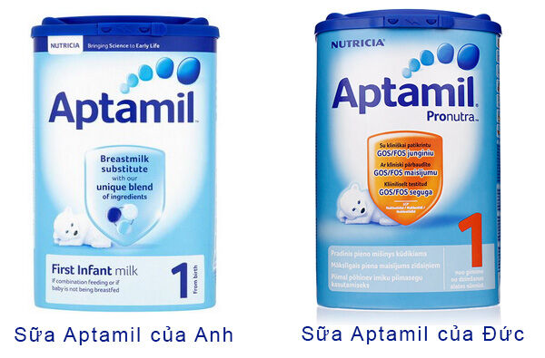 Sữa bột Aptamil của Anh và Aptamil của Đức có gì khác nhau?