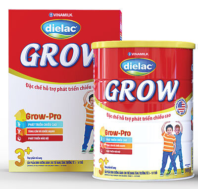 Sữa bột Dielac Grow 3+ hỗ trợ phát triển chiều cao cho bé từ 3 đến 10 tuổi