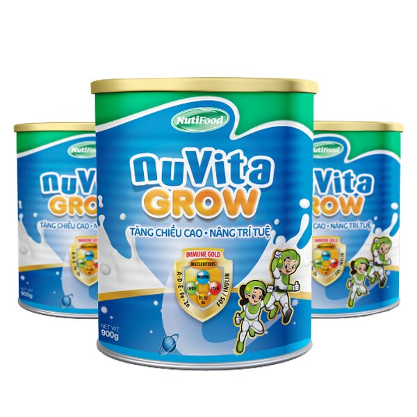 Sữa bột Nutifood NuVita Grow phát triển độ cao mang đến nhỏ xíu bên trên 3 tuổi