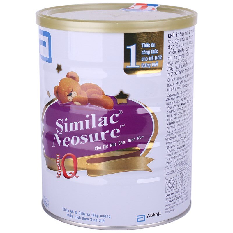 Sữa bột Similac Neosure IQ số 1 dành cho bé nhẹ cân, sinh non