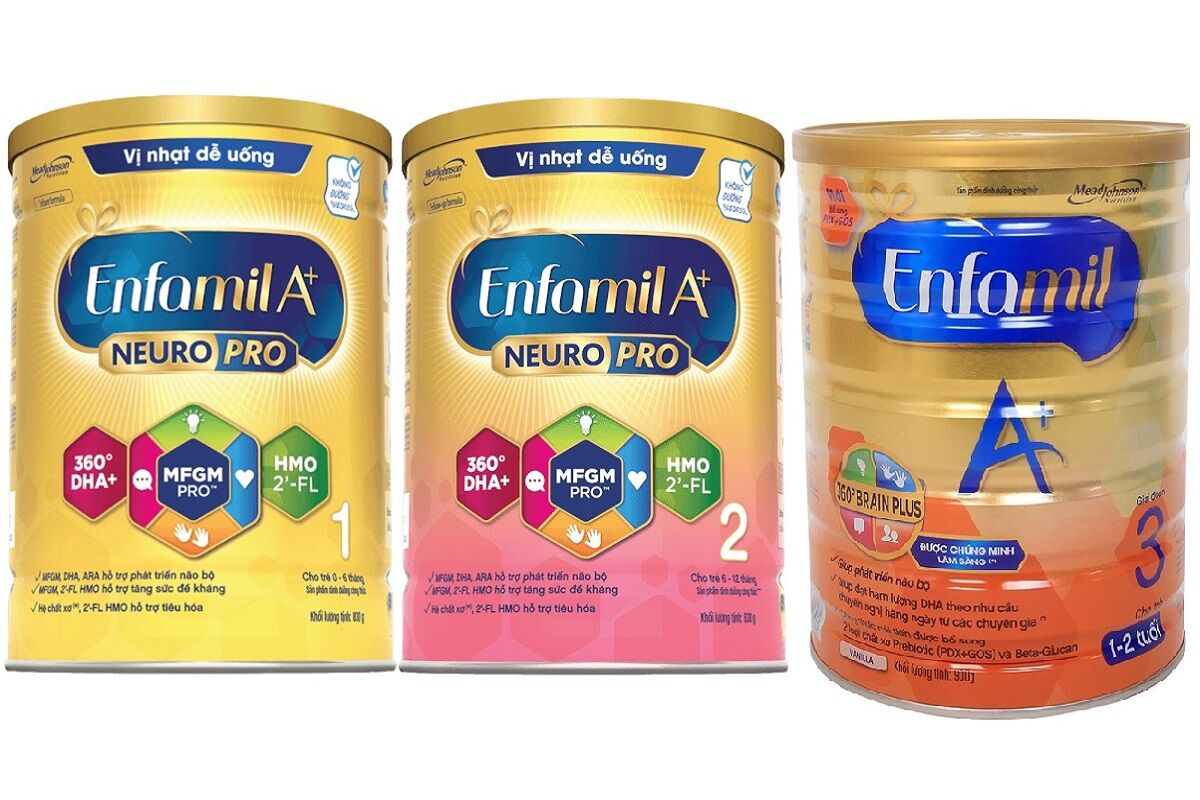 Sữa Enfamil A+: Hiệu quả tăng cân và tất tật các loại sữa Enfamil A+ hiện nay