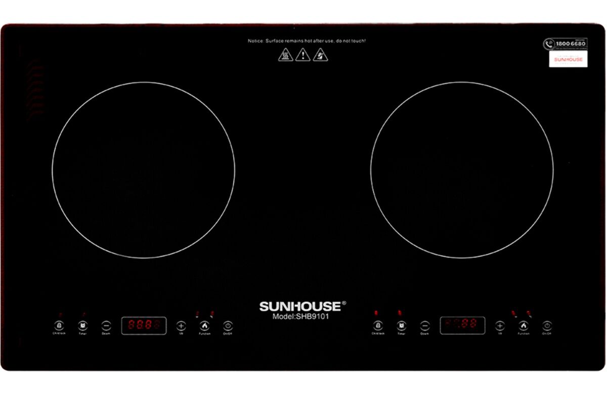 Sunhouse SHB9101 giá chỉ 1,9 triệu đồng, bếp từ đôi công suất cao, bền đẹp cho gia đình