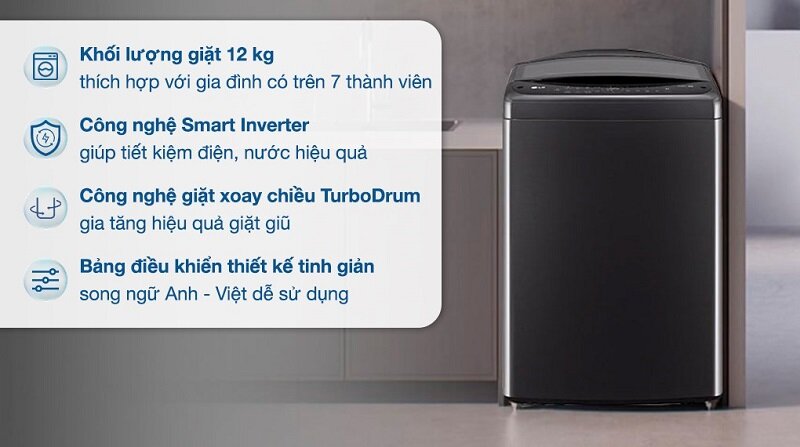 TOP 6 máy giặt LG 12kg chất lượng đáng mua năm 2025