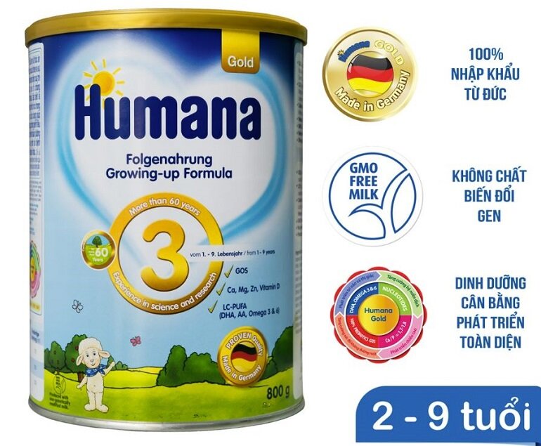 Sữa bột tốt cho trí não Humana Gold số 3 chất lượng vượt trội