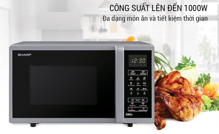 Lò vi sóng Sharp R-G372VN S đa dạng chức năng nấu nướng