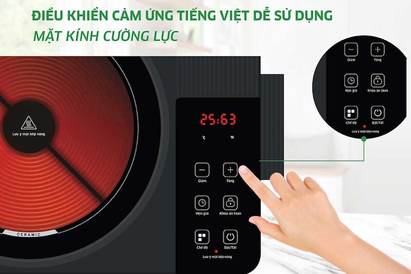 Bếp hồng ngoại đơn Kangaroo KG20IFT2 thiết kế hiện đại, công suất mạnh mẽ