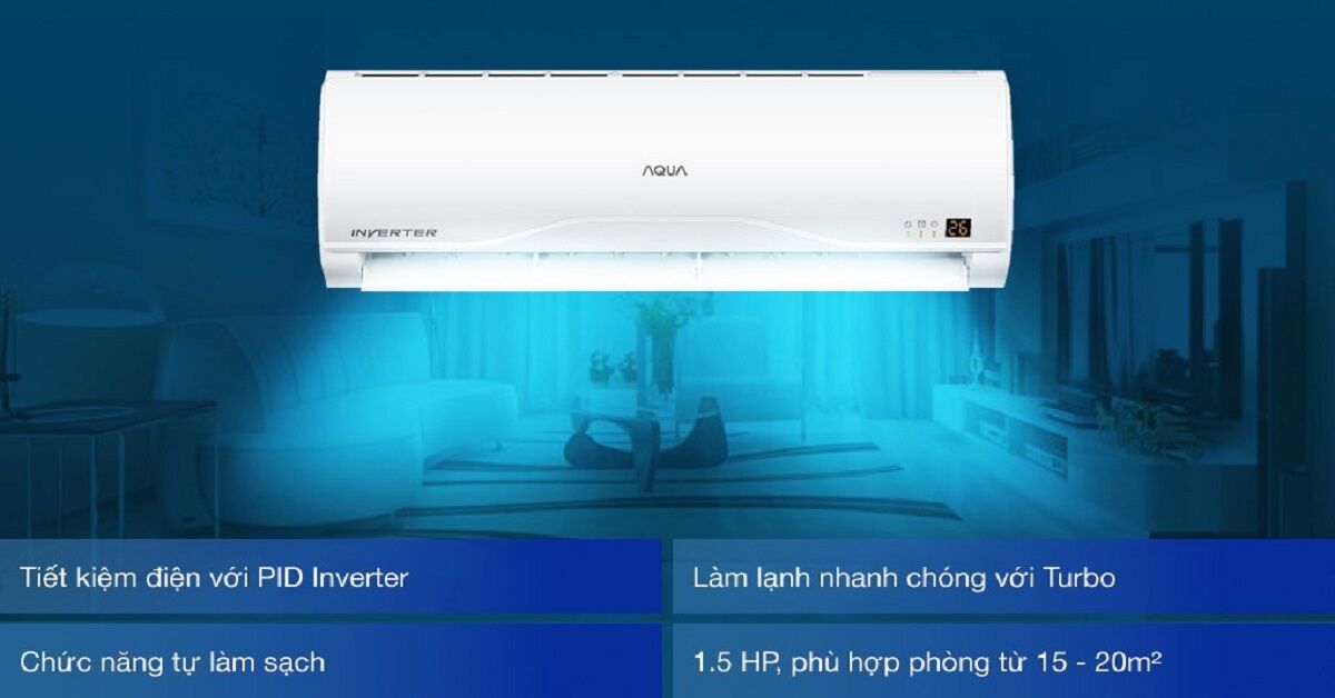 Tại sao nên mua máy lạnh AQUA Inverter 1.5 HP AQA-KCRV13TR mới ra mắt 2022?