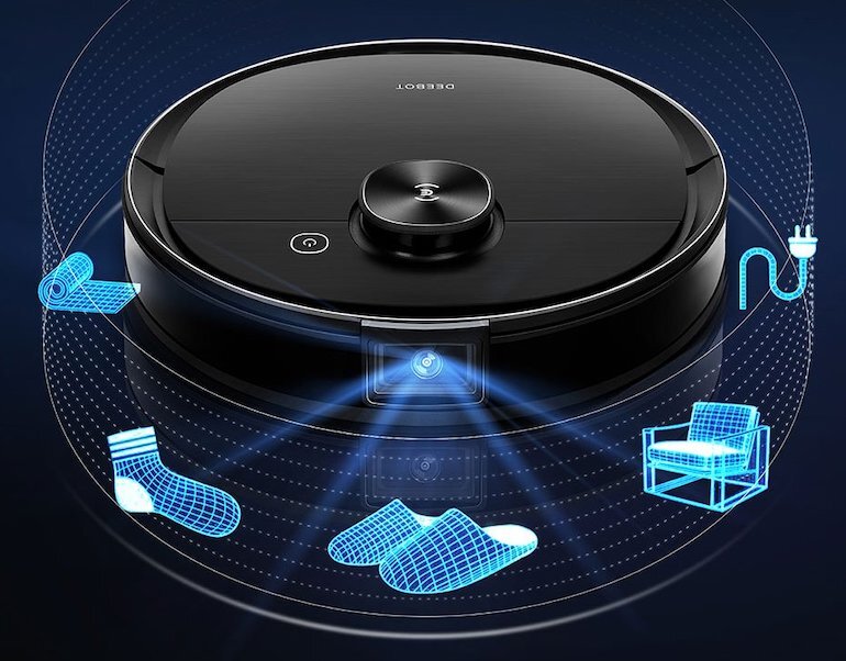 Robot hút bụi lau nhà Ecovacs Deebot Ozmo T8 AIVI được trang bị hệ thống AIVI nâng cao giúp robot có thể hạn chế được việc bị mắc kẹt lại.