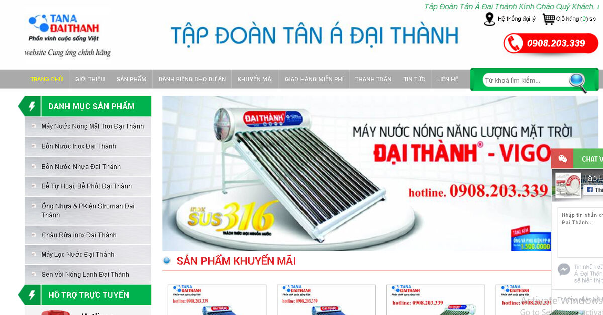 Tân Á Đại Thành chuyên cung ứng bồn nước inox, bồn nhựa, máy nước nóng năng lượng mặt trời giá tốt nhất thị trường hiện nay