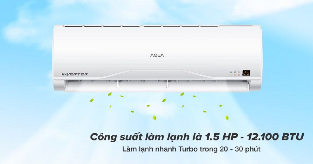 “Tất tần tật” về điều hòa Aqua 1 chiều 12000 BTU Inverter AQA-KCRV13TR gas R-32