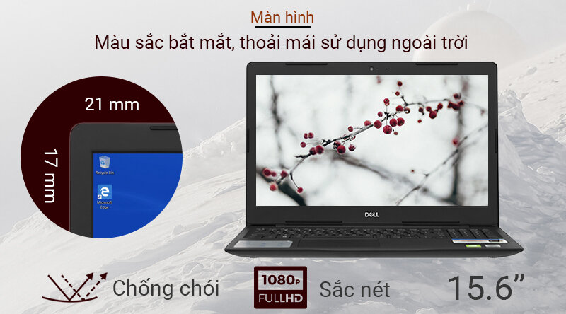 Màn hình Full HD chống chói mang đến trải nghiệm sử dụng thoải mái trong thời gian dài