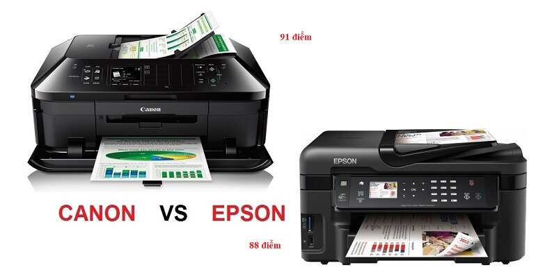 Đánh giá điểm của máy in Canon Pixma MX922 và máy in Epson WorkForce WF-3520