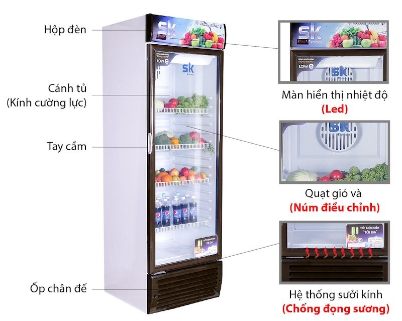 Top 8 ưu điểm nổi bật của tủ mát Sumikura 1 cánh 450 lít SKSC-450