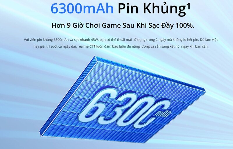 Realme C71 giá chỉ 3,99 triệu đồng mà bền chuẩn quân đội, pin 
