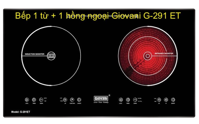 Bếp từ hồng ngoại Giovani G-291ET thông minh và an toàn cho người dùng