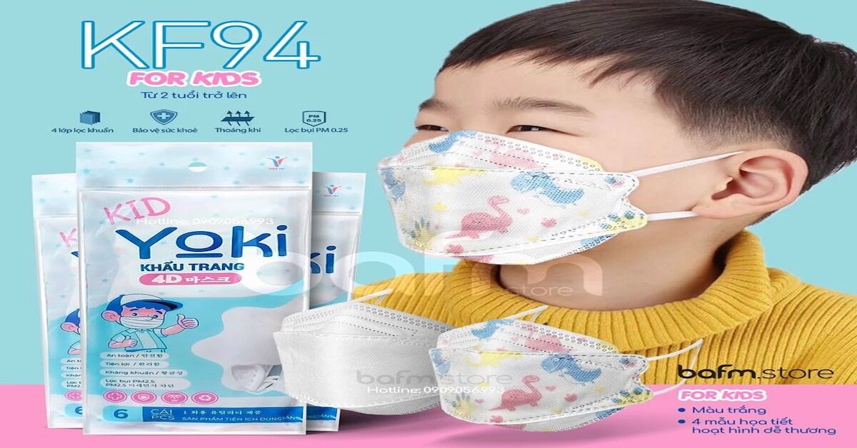 Thông tin về sản phẩm khẩu trang con cá KF94 4D