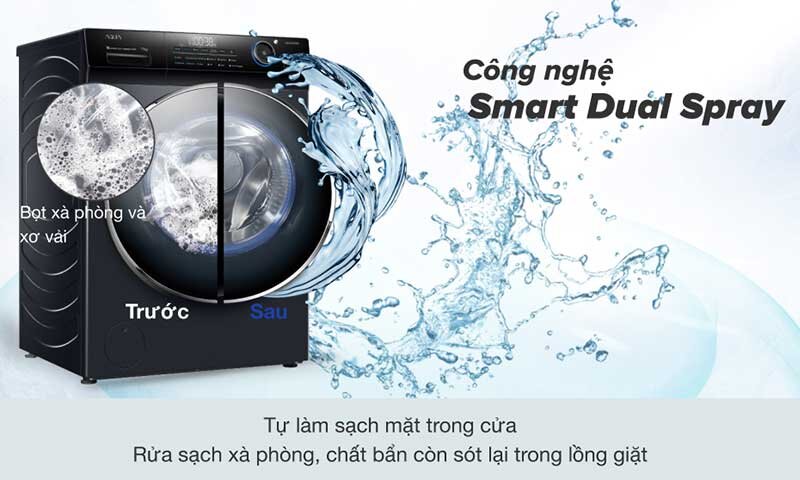 Máy giặt Aqua AQD-DD1102G.BK - Inverter, 11 kg