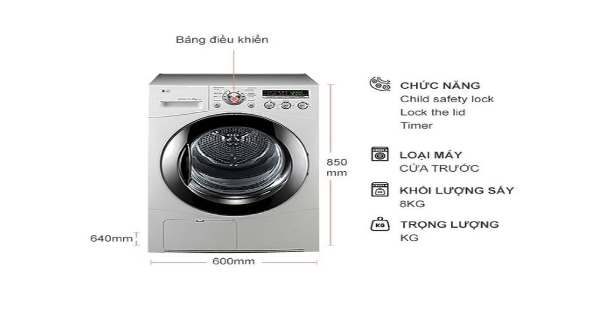 Tính năng thông minh của máy sấy quần áo LG DR-80BW