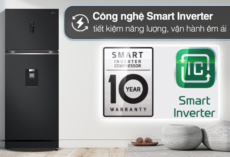 Tủ lạnh LG 459 lít LTD46BLMA tích hợp công nghệ Inverter tiên tiến