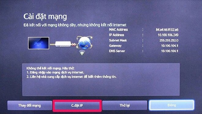 lỗi tivi casper không kết nối được wifi