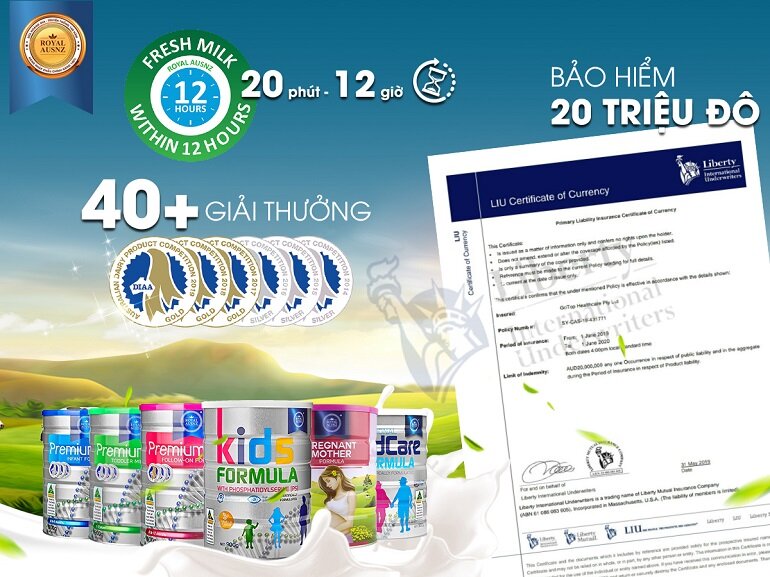 Sữa Organic của Úc