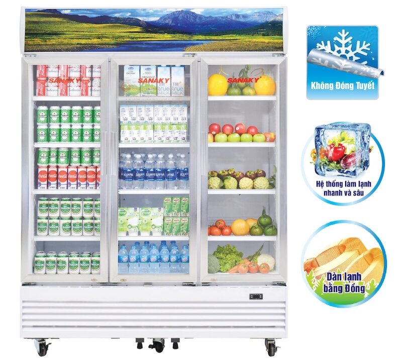 Tủ mát Sanaky Inverter 3 cánh 1400 lít VH-1520HP3 tính năng hiện đại, làm lạnh hiệu quả