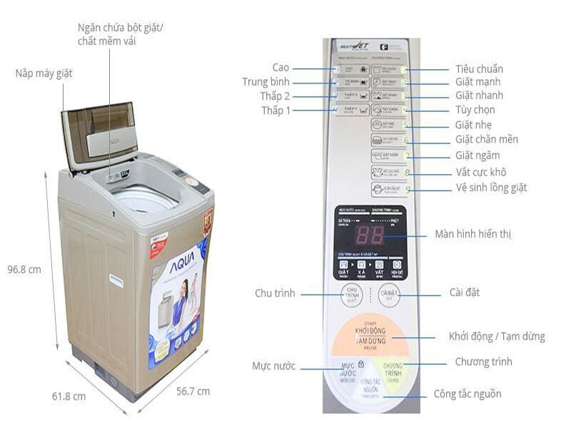 Máy giặt Aqua lồng đứng AQ – K70AT
