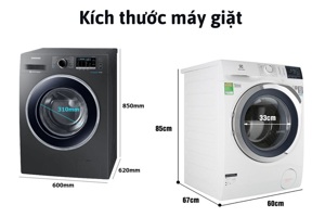Tổng hợp kích thước máy giặt cửa trước LG, Electrolux