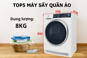 Tổng hợp top 5 mẫu máy sấy quần áo 8kg cho năm 2024