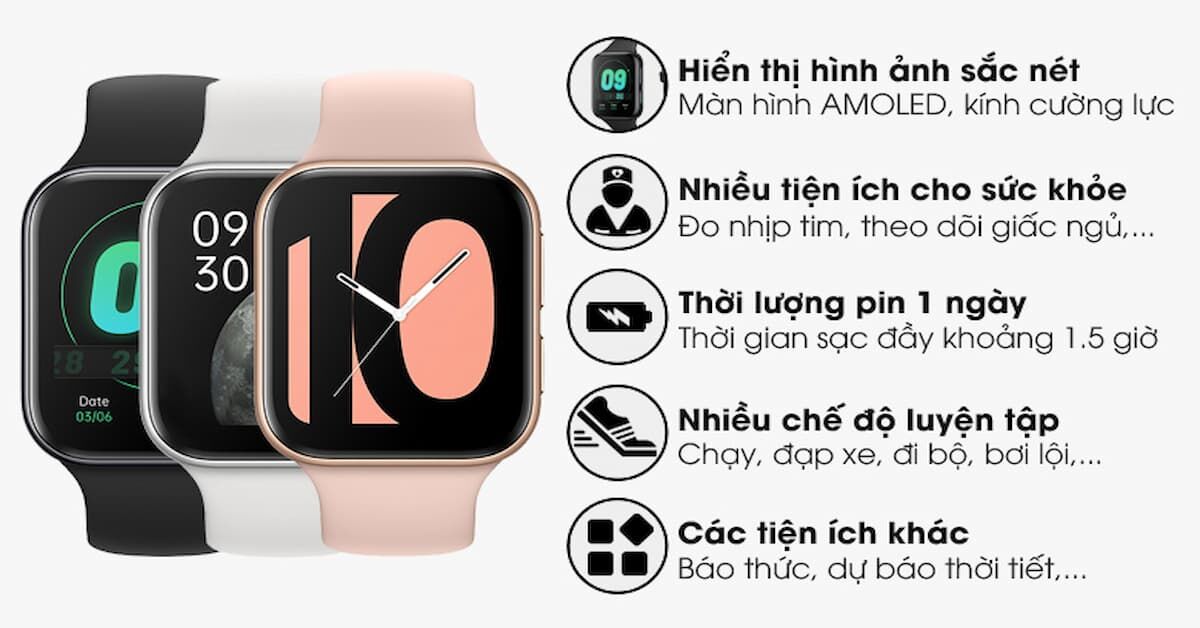Top 3 mẫu đồng hồ thông minh OPPO Watch nữ được yêu thích nhất hiện nay